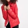 Γυναικείο μπουφάν με κουκούλα - Κόκκινο