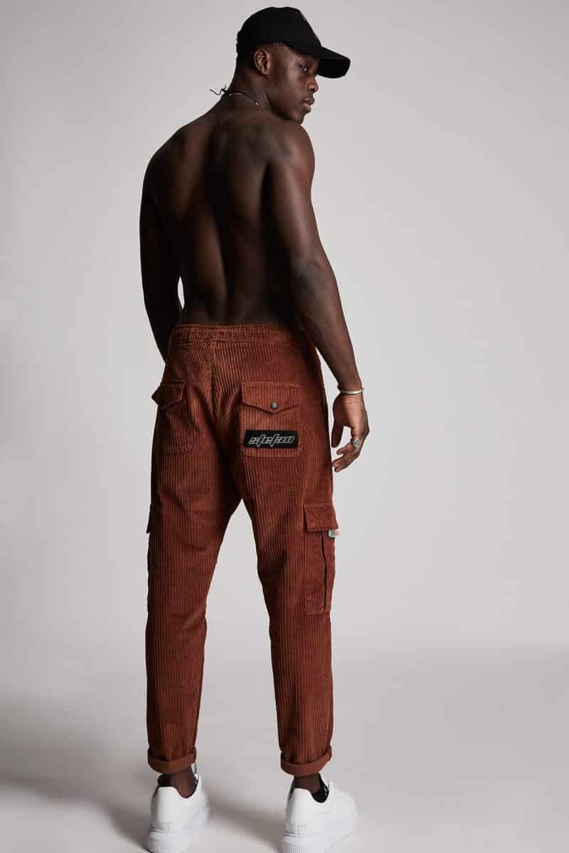 Κοτλέ παντελόνι τσέπης - Madder brown