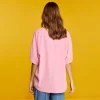 Μπλούζα simple V pink back
