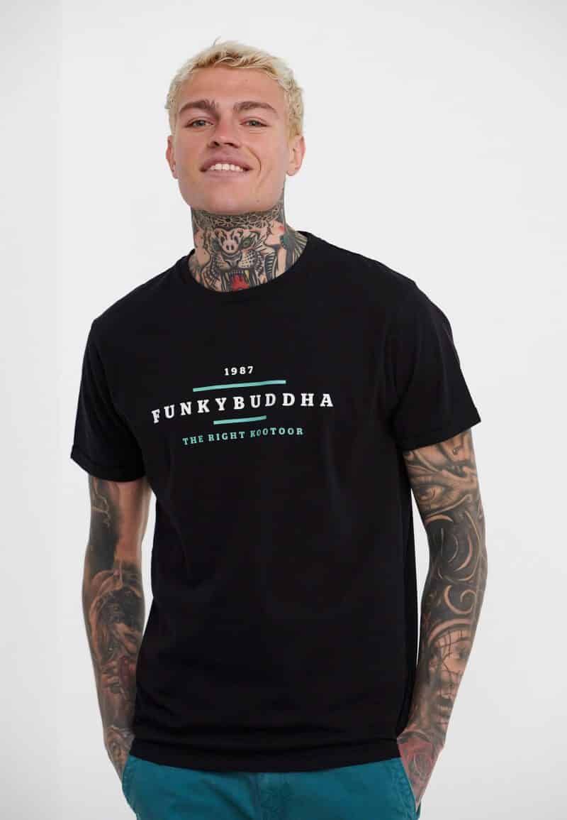 T-Shirt με Funky Buddha τύπωμα FBM005-027-04_BLACK_1