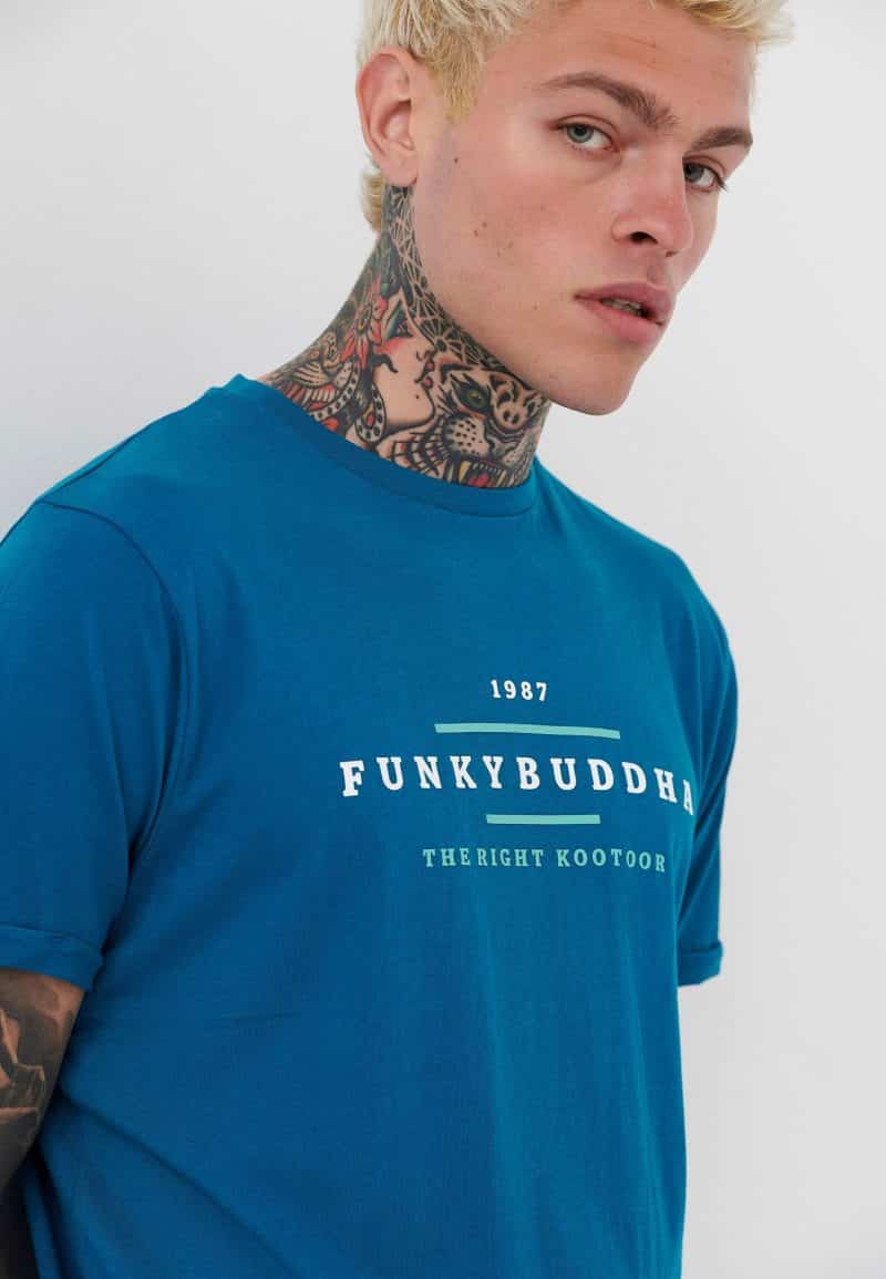 T-Shirt με Funky Buddha τύπωμα FBM005-027-04_DEEP_TEAL_5