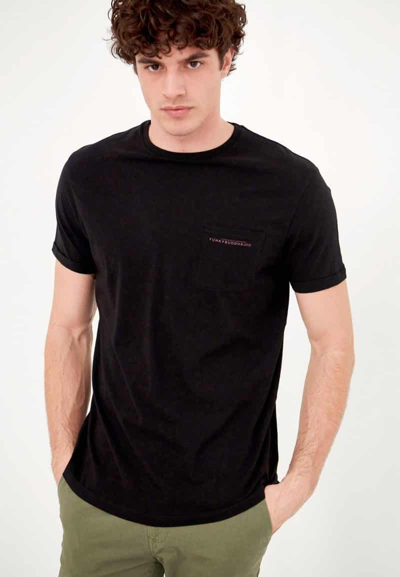 T-Shirt με τσέπη στο στήθος FBM005-011-04_BLACK_1