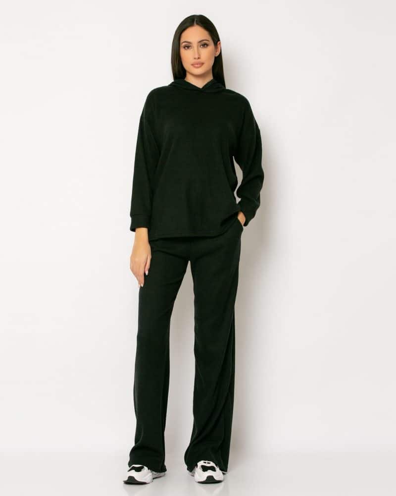 Σετ παντελόνα - Μπλούζα με κουκούλα μαύρο profile