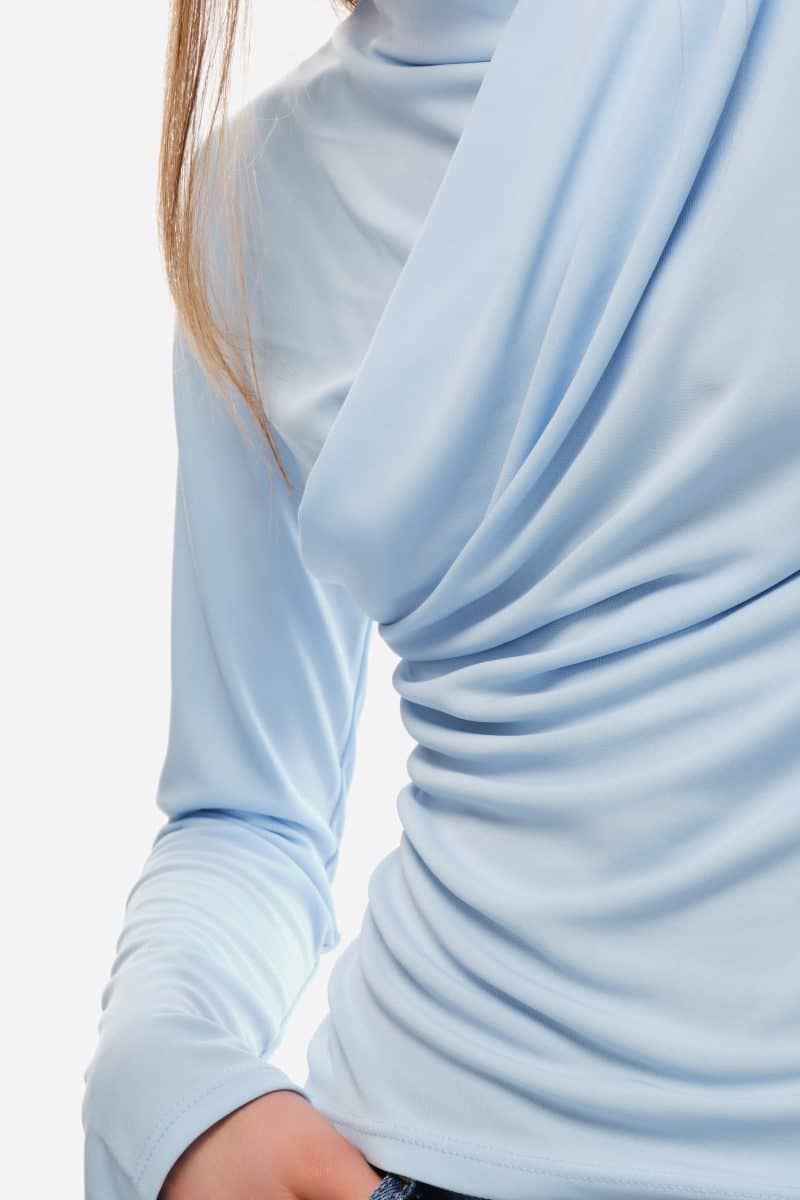 Μπλούζα με draping σιελ details