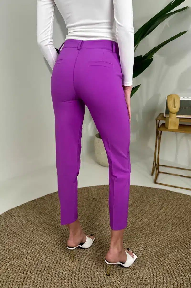 Παντελόνι υφασμάτινο slim purple back