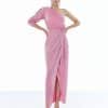 Φόρεμα lurex ένας ώμος pink profile