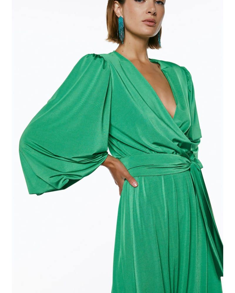 Φόρεμα μάξι κρουαζέ green details
