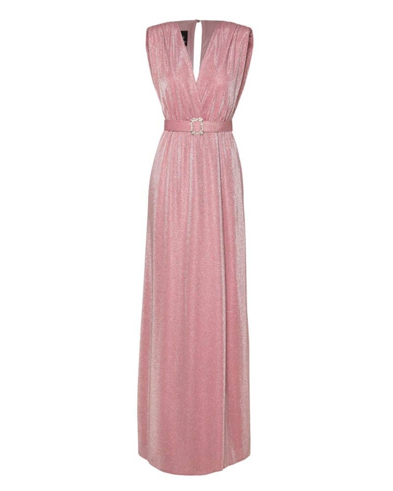 Φόρεμα μακρύ lurex pink