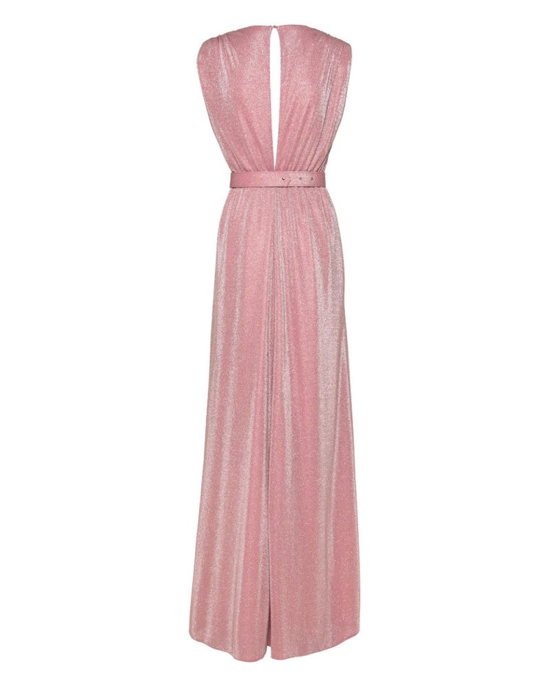 Φόρεμα μακρύ pink lurex back