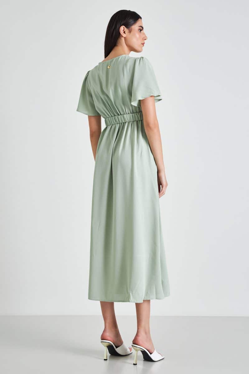 Φόρεμα μακρύ με άνοιγμα pale green back