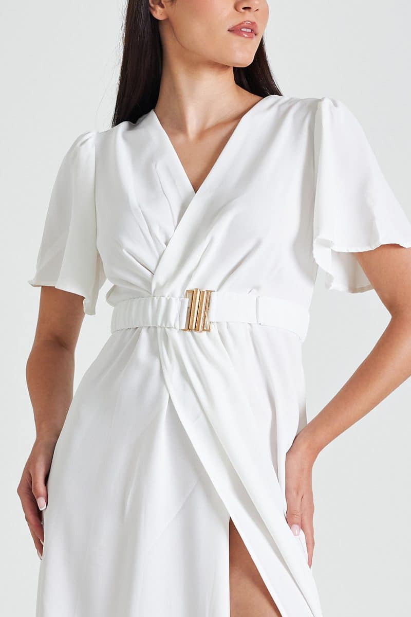 Φόρεμα μακρύ με άνοιγμα white details